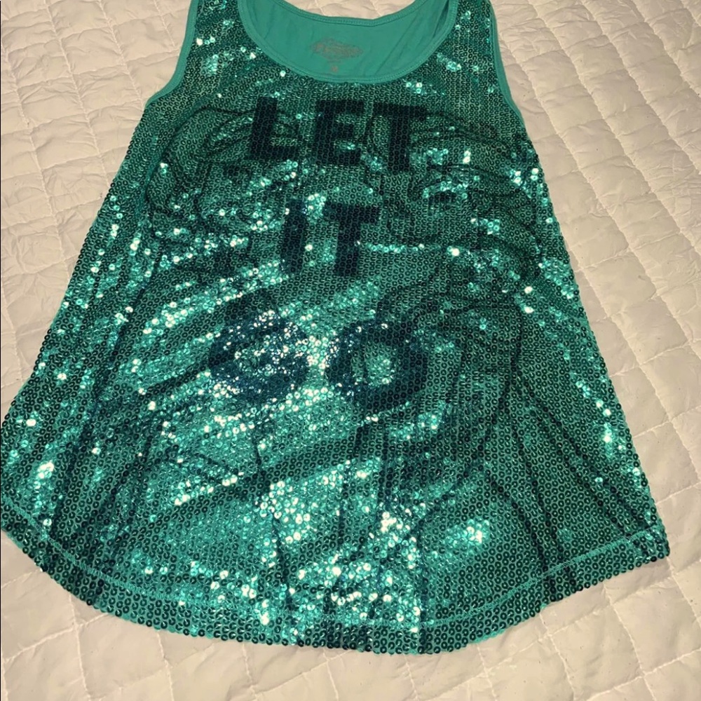 Frozen glitter tank top, M